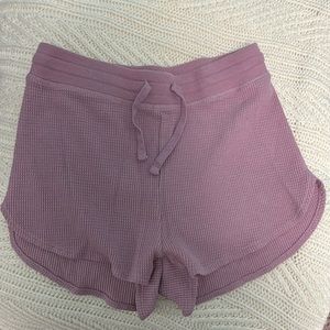 Aritzia TNA Waffle Knit Shorts in Mauve